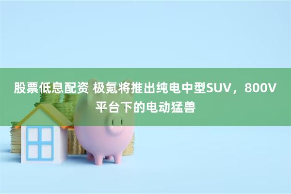 股票低息配资 极氪将推出纯电中型SUV，800V平台下的电动猛兽