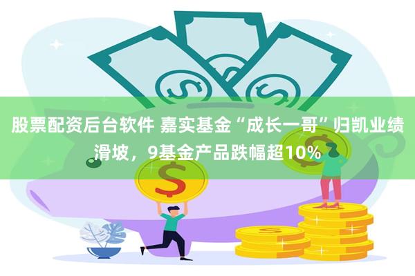 股票配资后台软件 嘉实基金“成长一哥”归凯业绩滑坡，9基金产品跌幅超10%